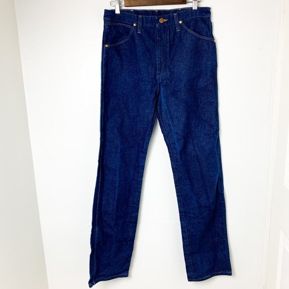 Vintage Wrangler cotton dark blue straight leg jeans33 x 34